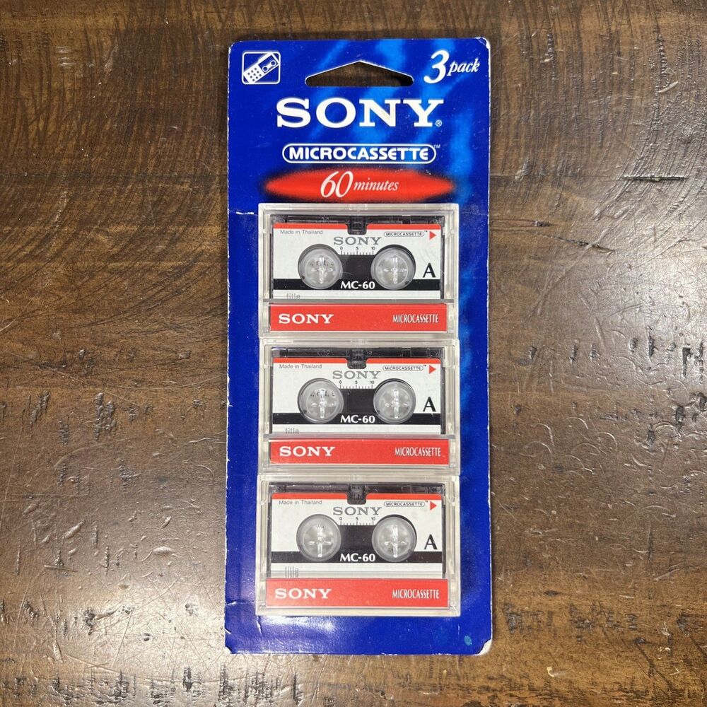 Sony Mc-60 MC60 Microcassette Blank Cassette Tape Pk Of 3 60 Min